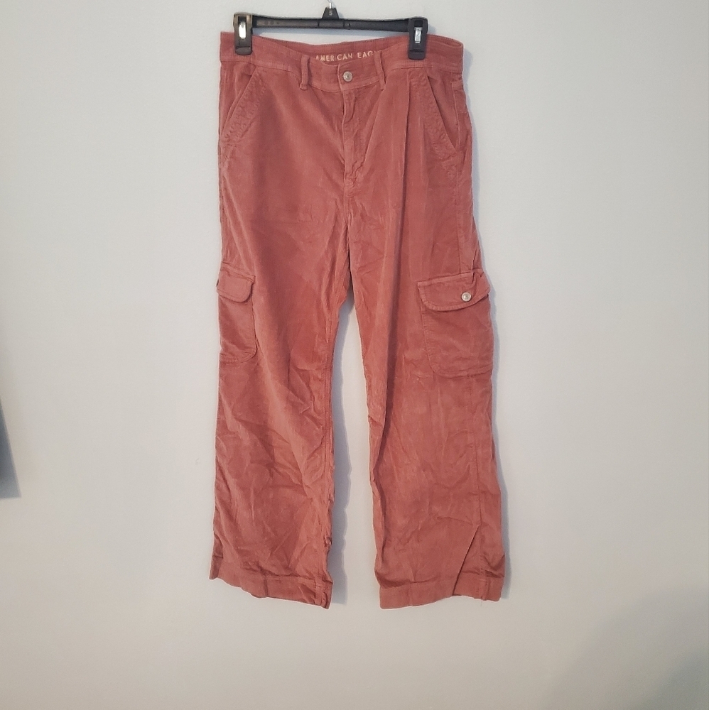 American Eagle stretch Super High Rise Baggy Wide leg size 10